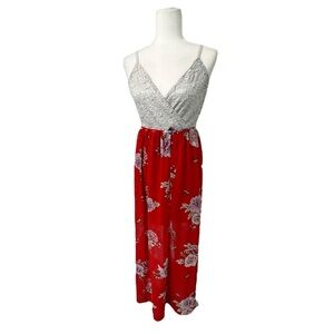 Lily Rose White and Red Maxi Dress